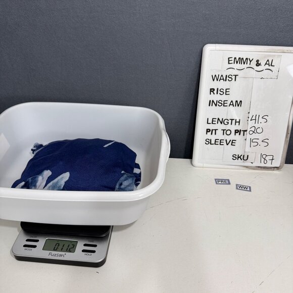 Soft Surroundings Hyannis Faux Wrap Midi Dress Size L Petite Blue Floral Stretch - Picture 9 of 13